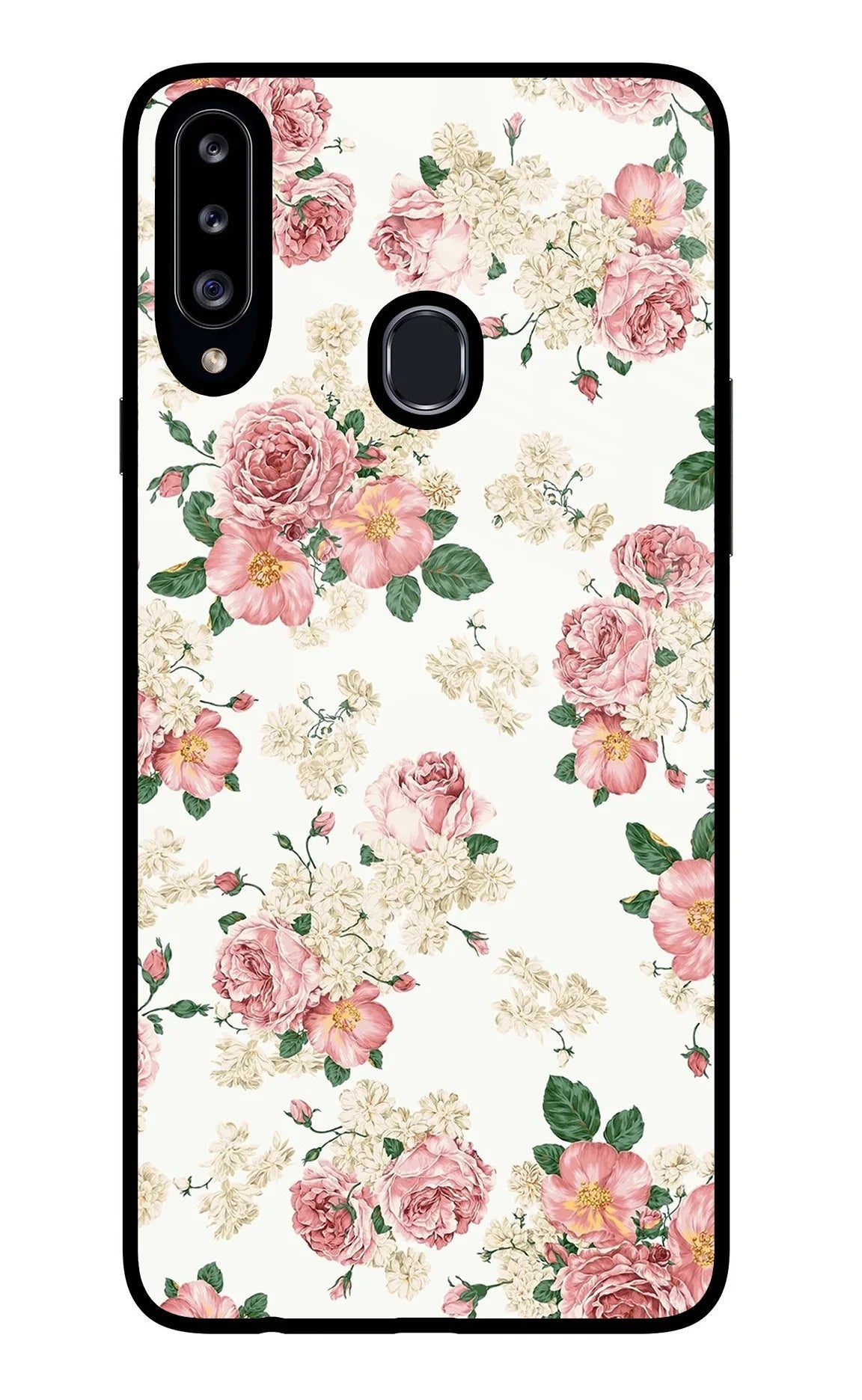 Flowers Samsung A20s Glass Case