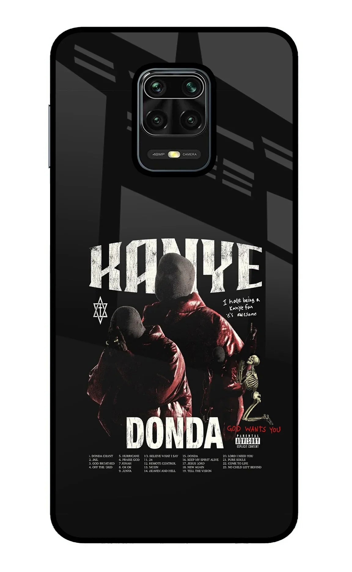 Donda Kanye West Redmi Note 9 Pro/Pro Max Glass Case