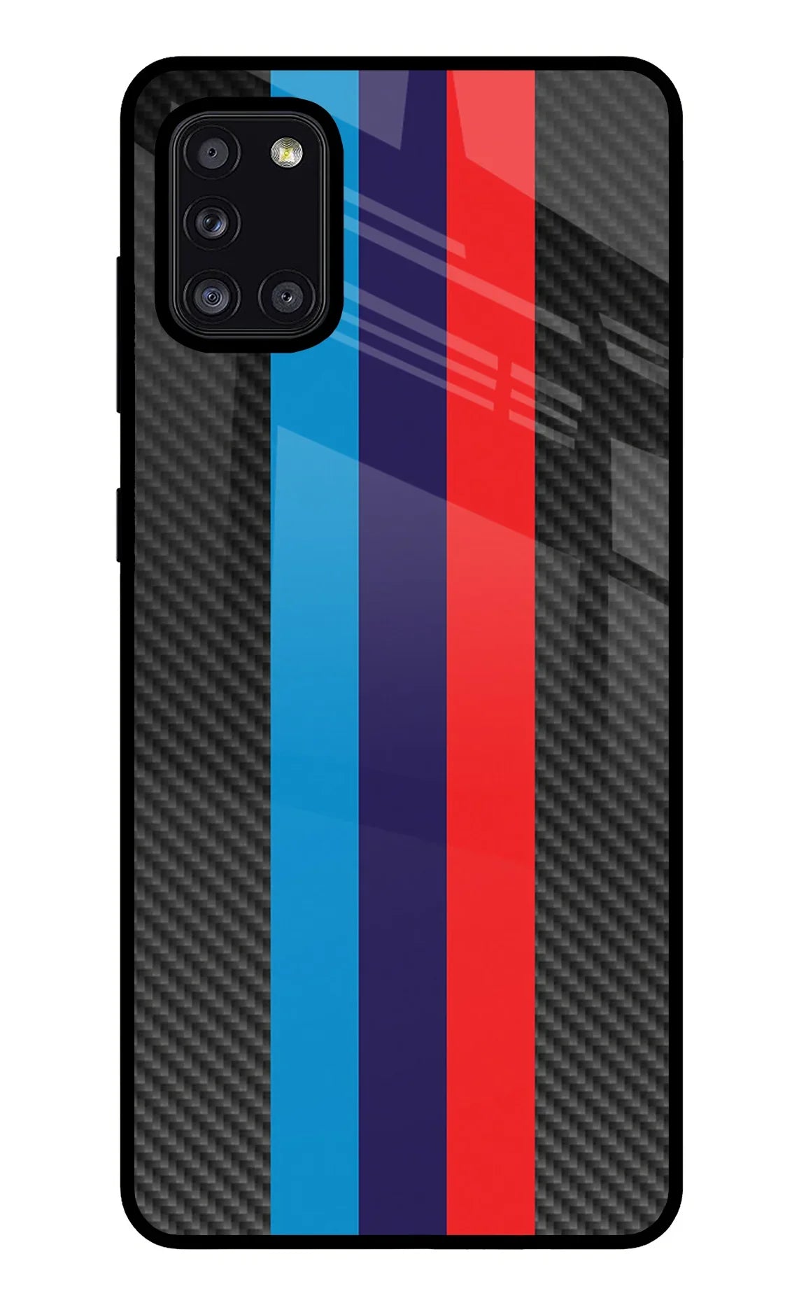 BMW Stripes Pattern Samsung A31 Glass Case