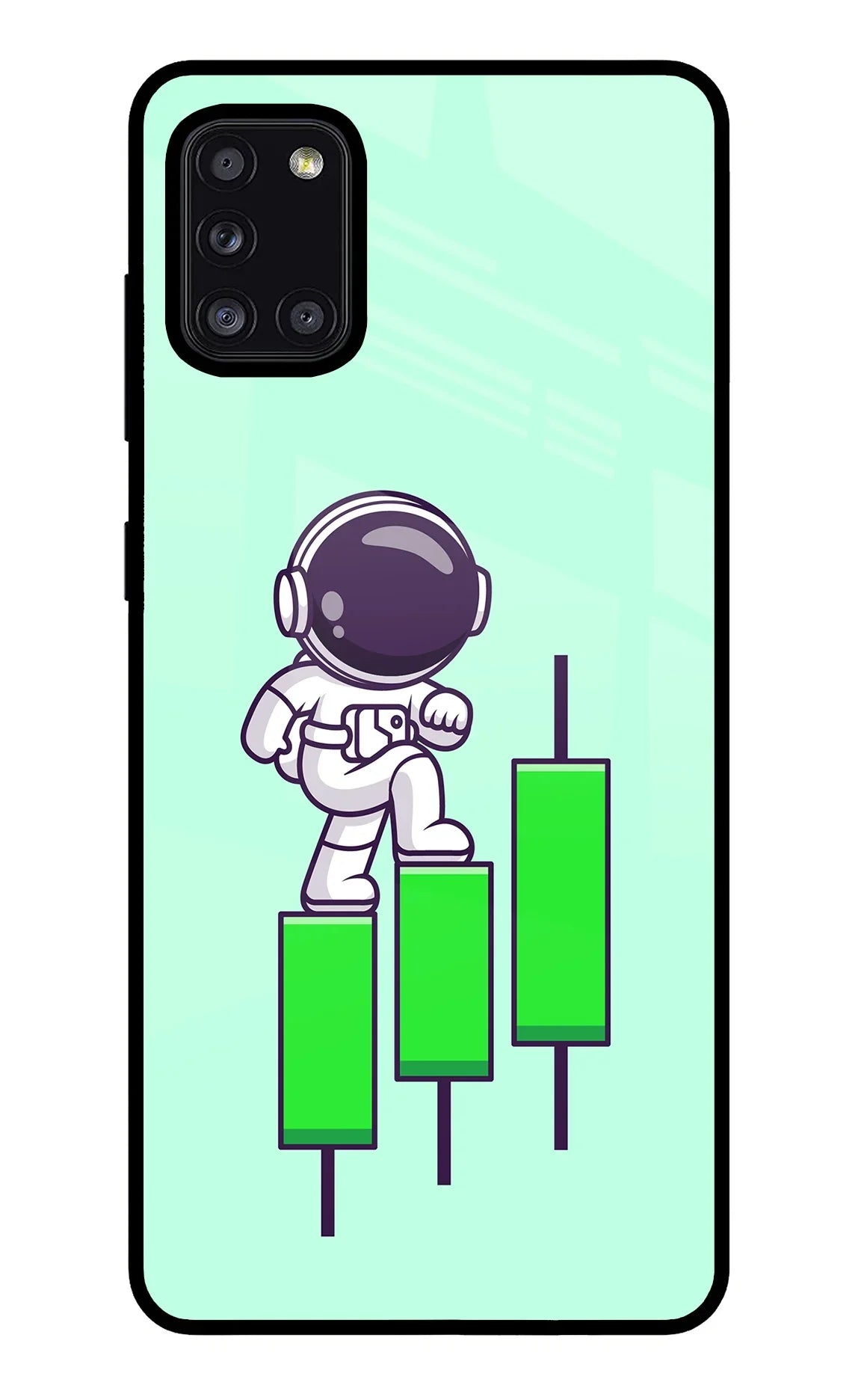 Astronaut Trader Samsung A31 Glass Case