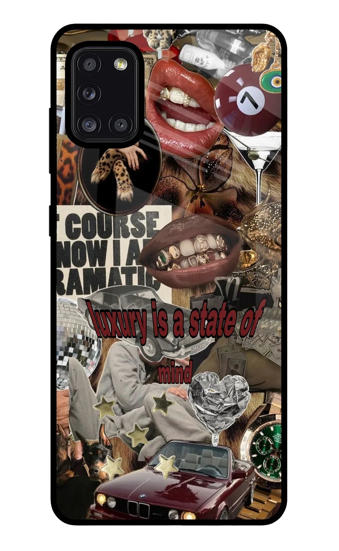 Luxury Samsung A31 Glass Case