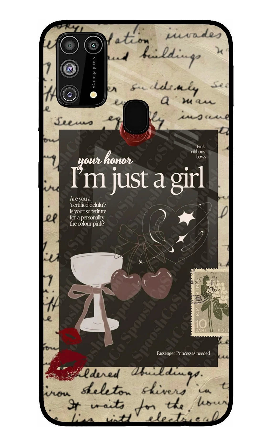 I am just a girl Samsung M31/F41 Glass Case