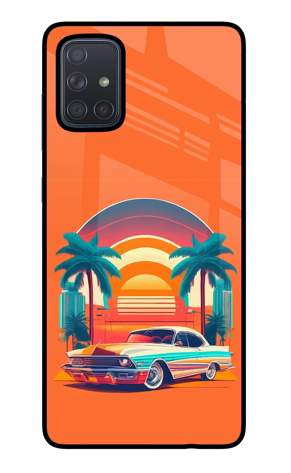 Palm Drive 80s Samsung A71 Glass Case