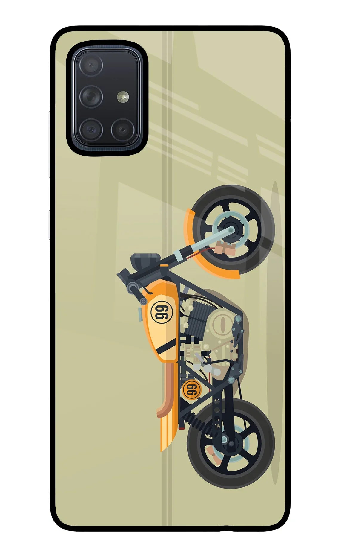 Vertical Speedster Samsung A71 Glass Case
