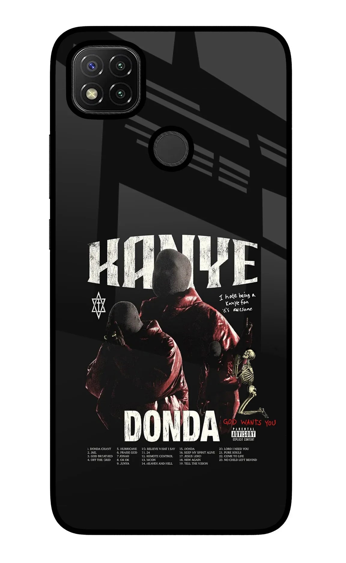 Donda Kanye West Redmi 9 Glass Case