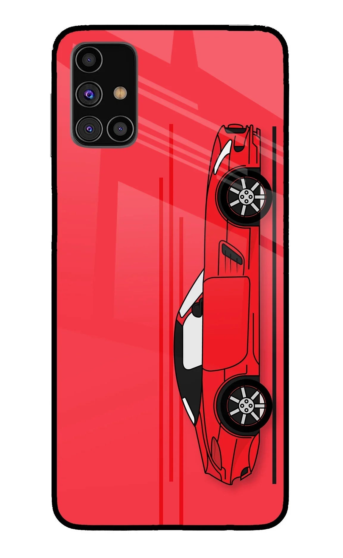 Red Velocity Samsung M31s Glass Case