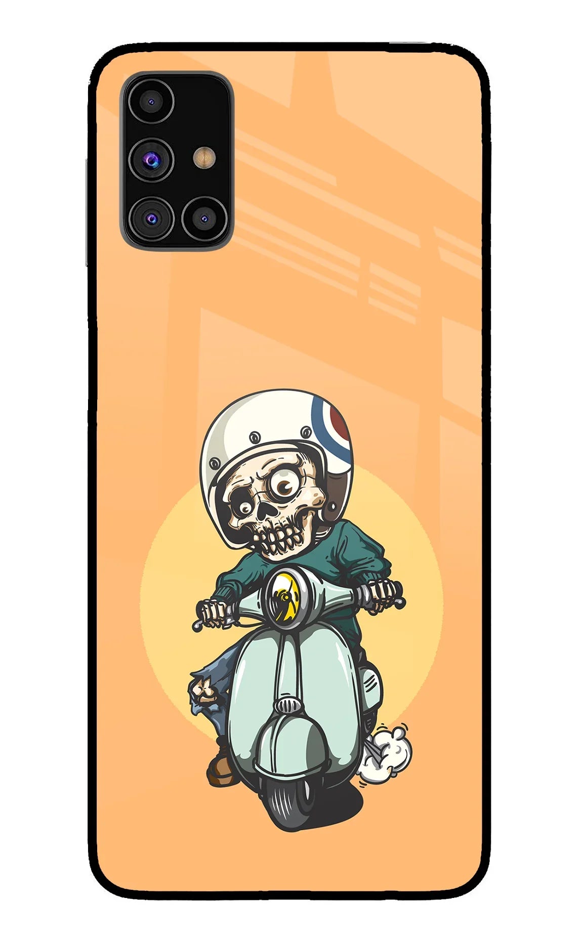 Undead Biker Samsung M31s Glass Case