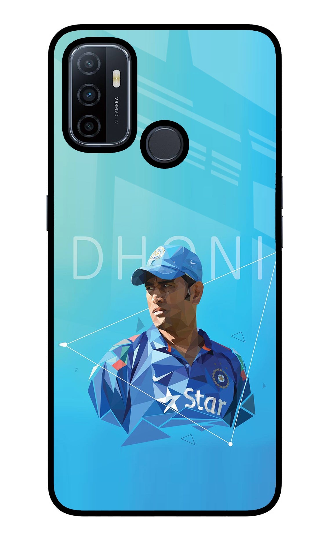 Dhoni Artwork Oppo A53 2020 Glass Case