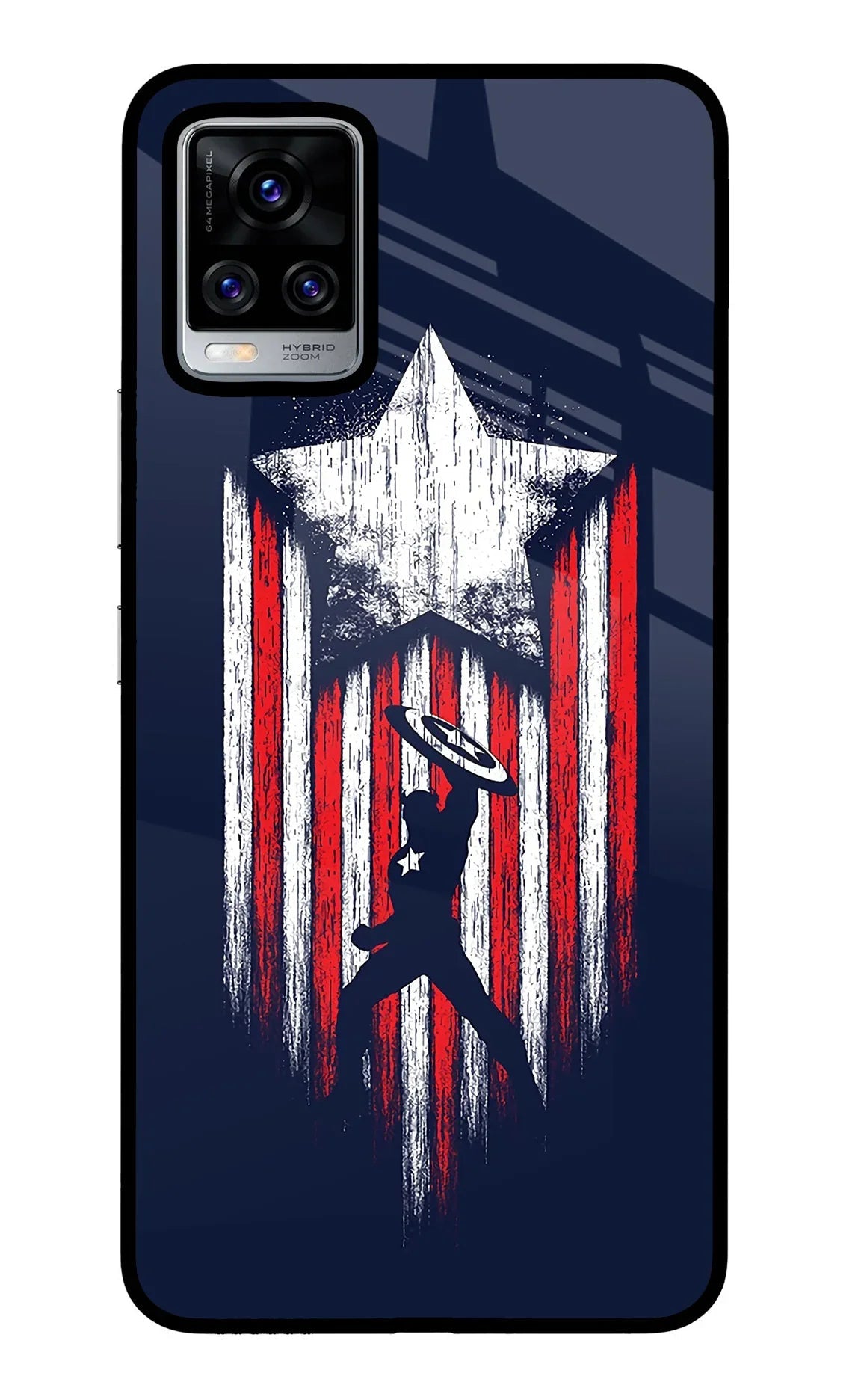 Captain America Marvel Art Vivo V20 Pro Glass Case