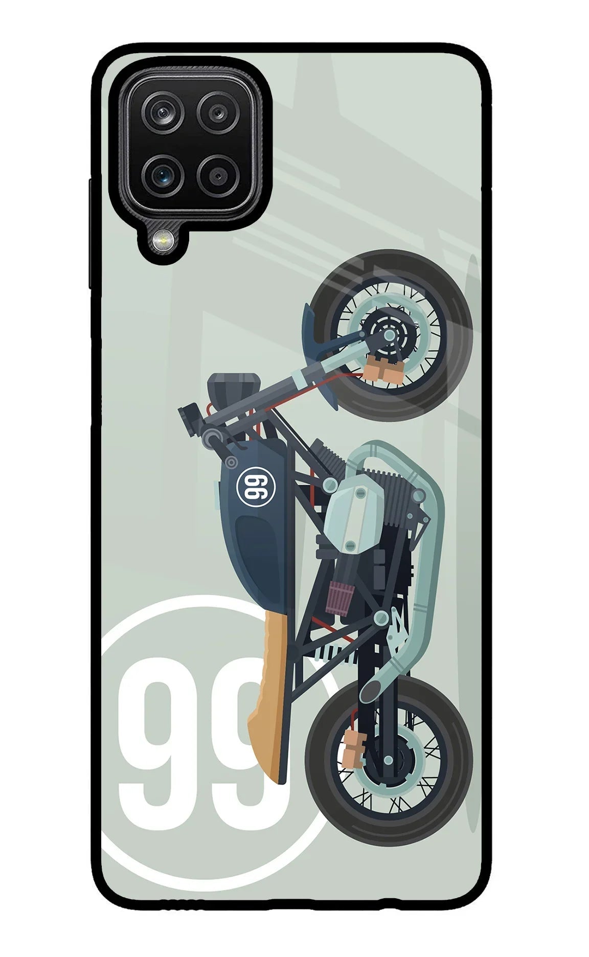 Classic Cafe Racer 99 Samsung M12/F12 Glass Case