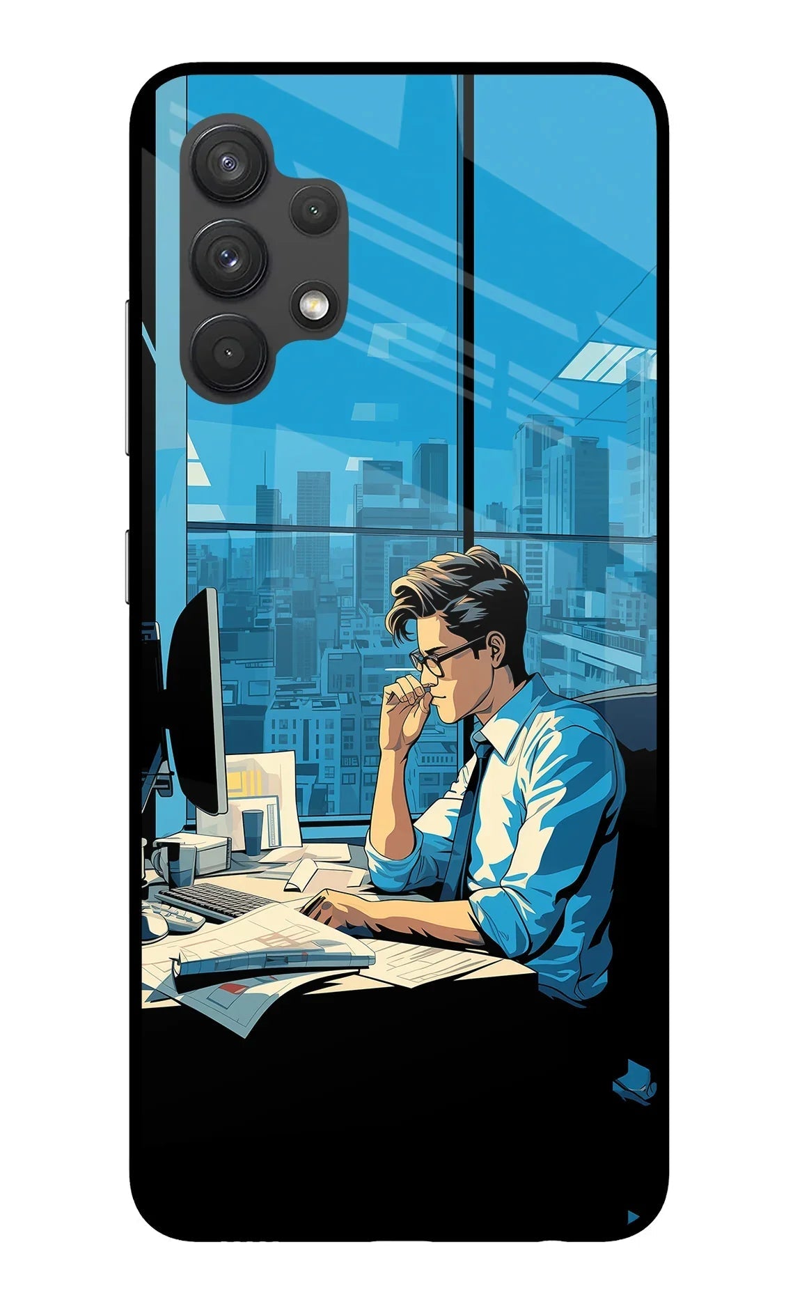 Focused Hustler (AI Generated) Samsung A32 4G Glass Case