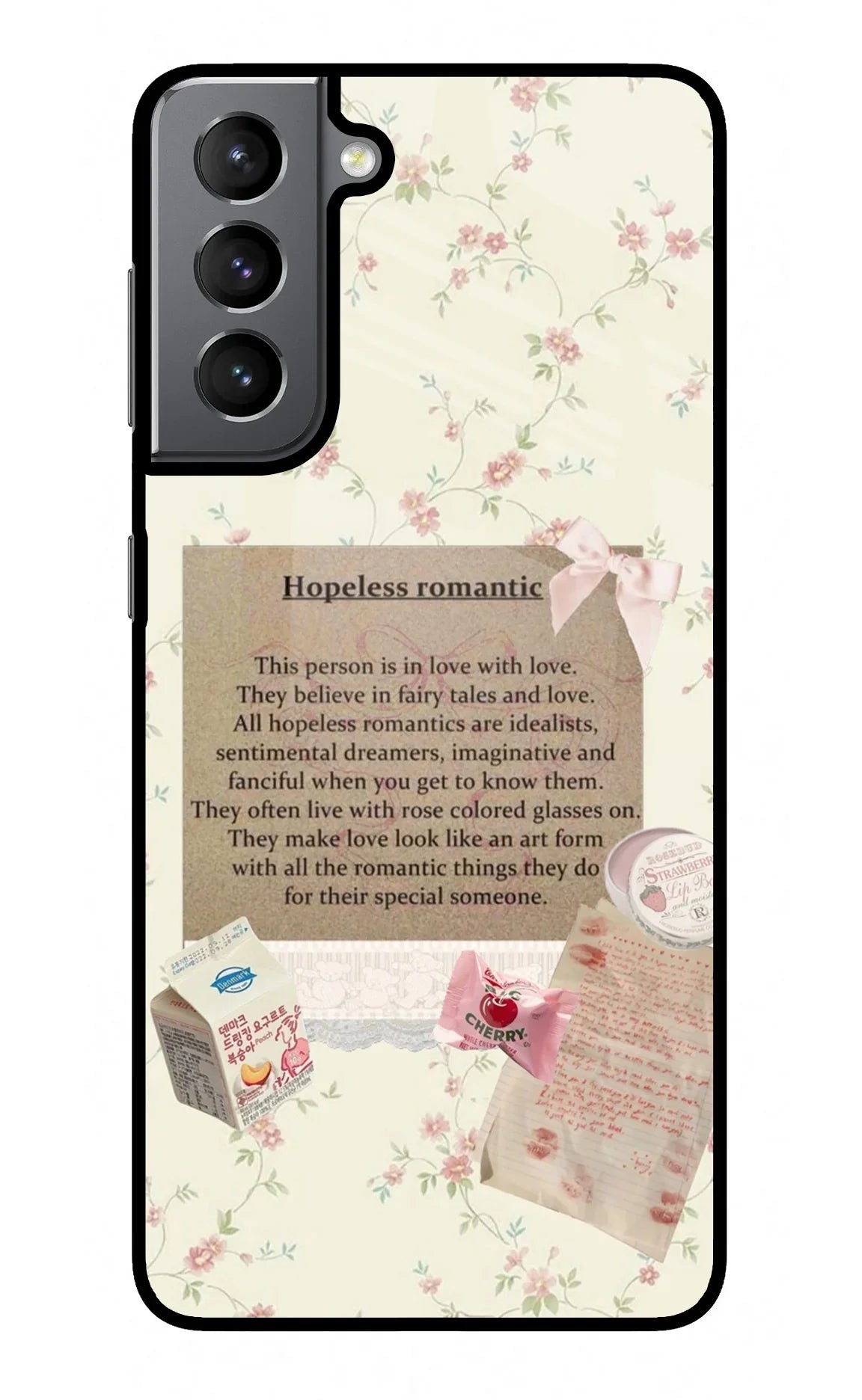 Hopeless Romantic Samsung S21 Plus Glass Case
