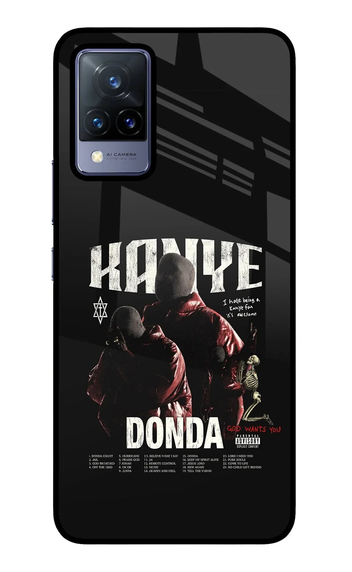 Donda Kanye West Vivo V21 Glass Case
