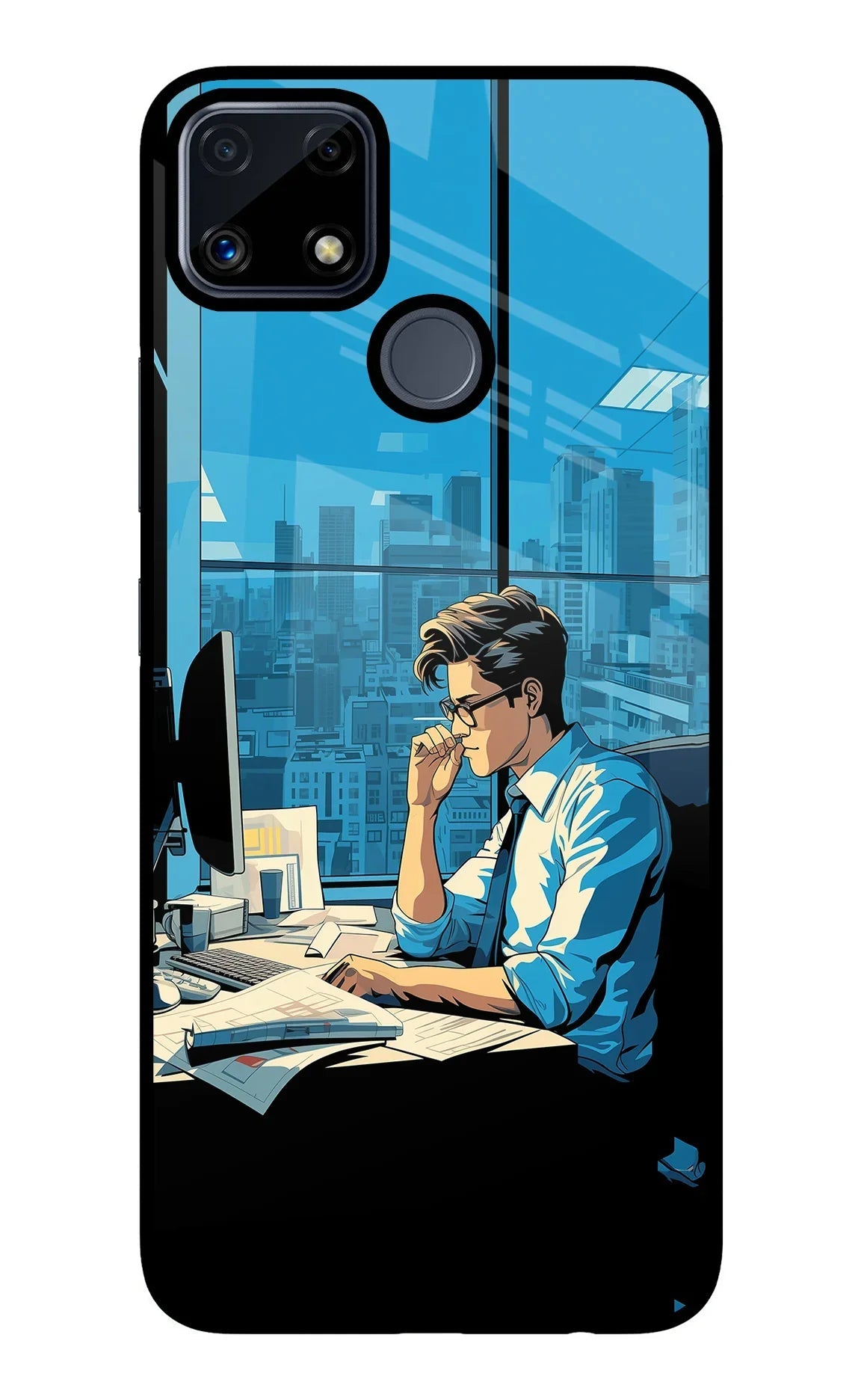 Focused Hustler (AI Generated) Realme C25/C25s Glass Case