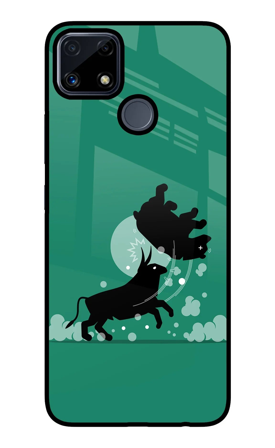 Bull Conqueror Realme C25/C25s Glass Case