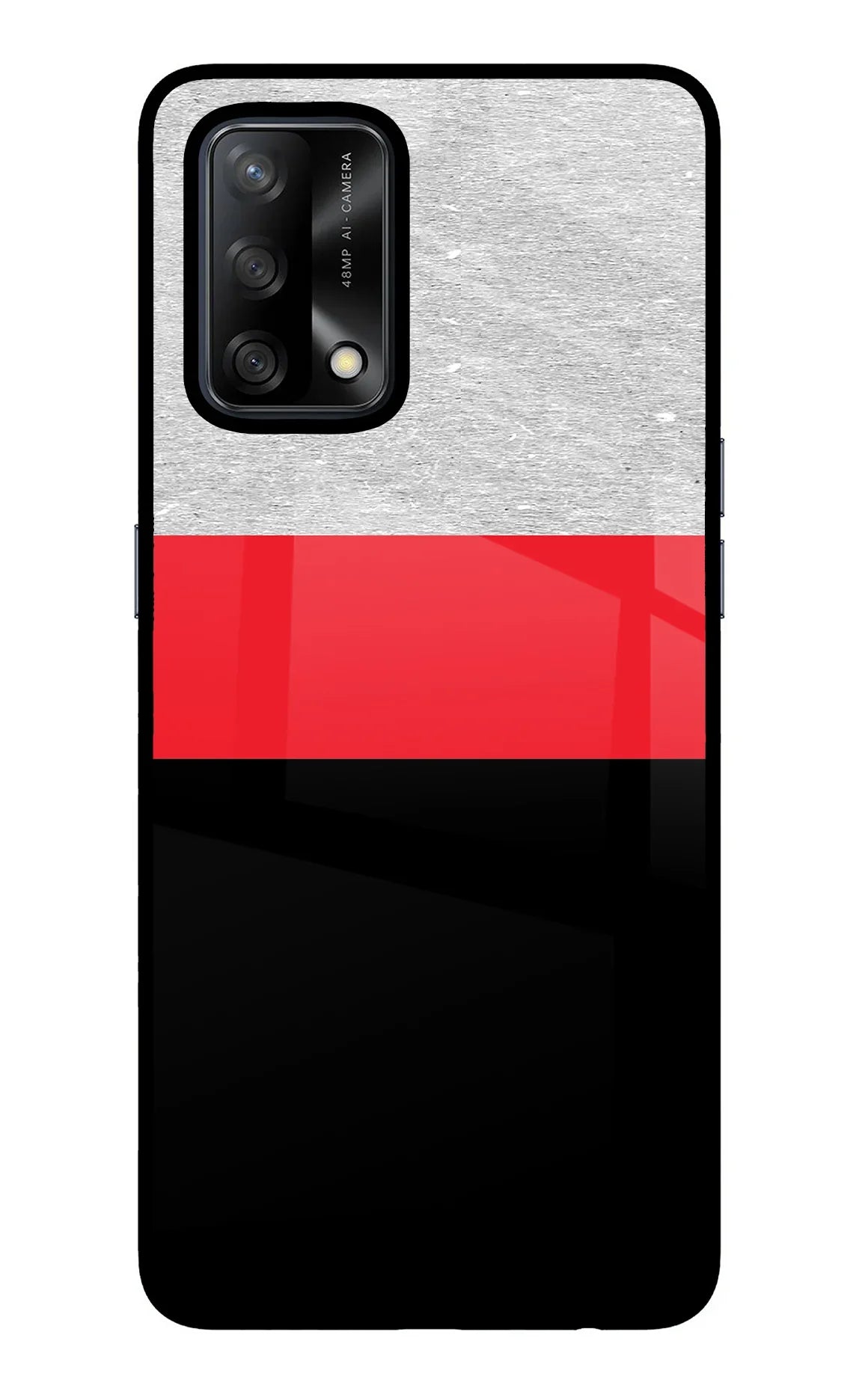 Tri Color Pattern Oppo F19/F19s Back Cover