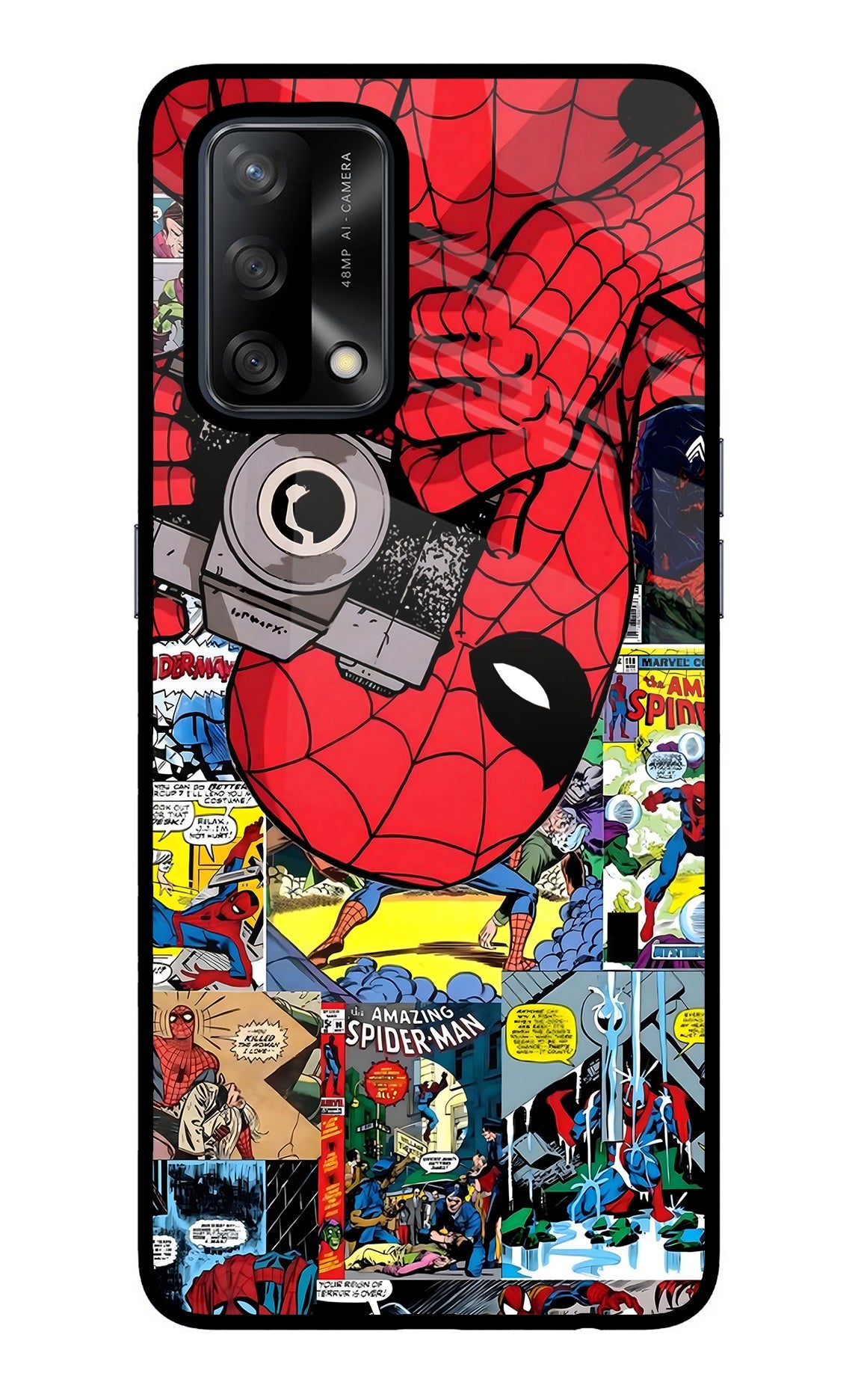 Spider Man Oppo F19/F19s Glass Case