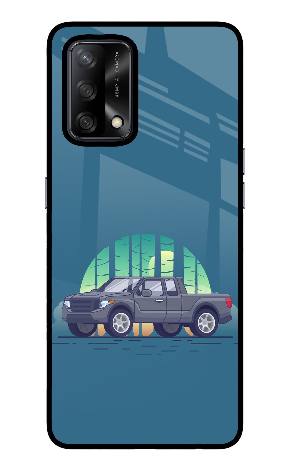 Retro Garage Vibe Oppo F19/F19s Glass Case