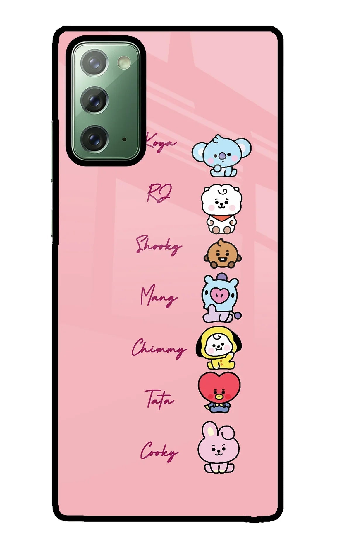 BTS names Samsung Note 20 Glass Case