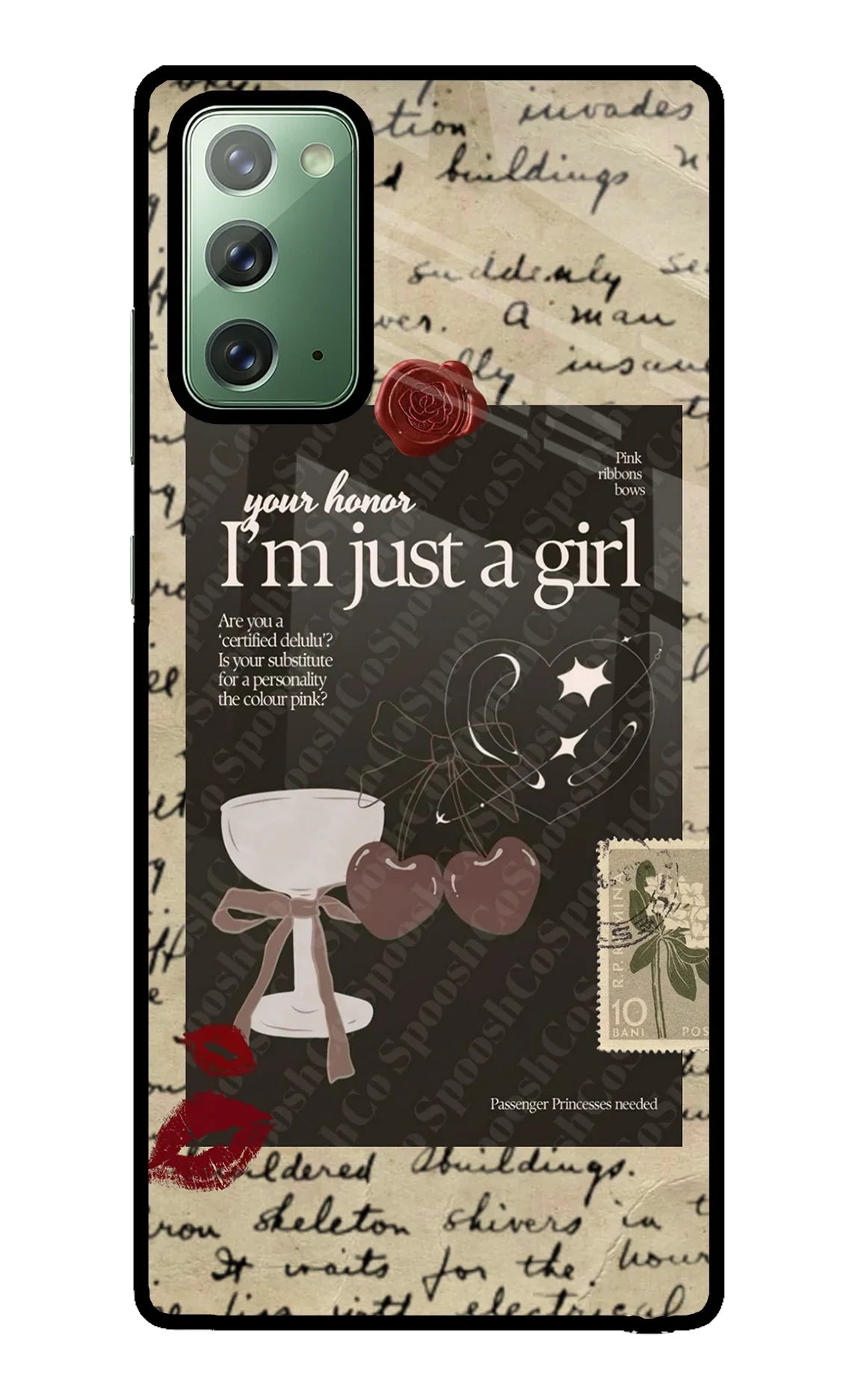 I am just a girl Samsung Note 20 Glass Case