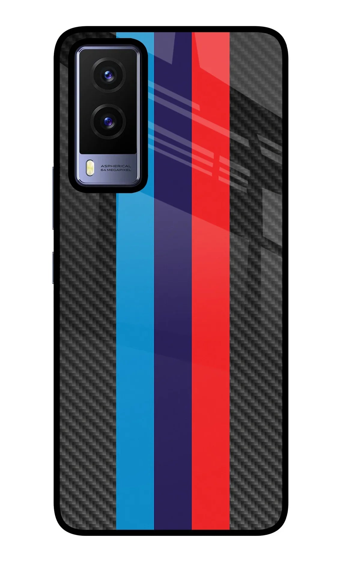 BMW Stripes Pattern Vivo V21E 5G Glass Case