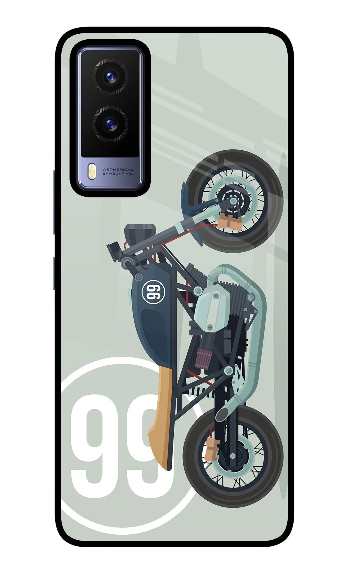 Classic Cafe Racer 99 Vivo V21E 5G Glass Case