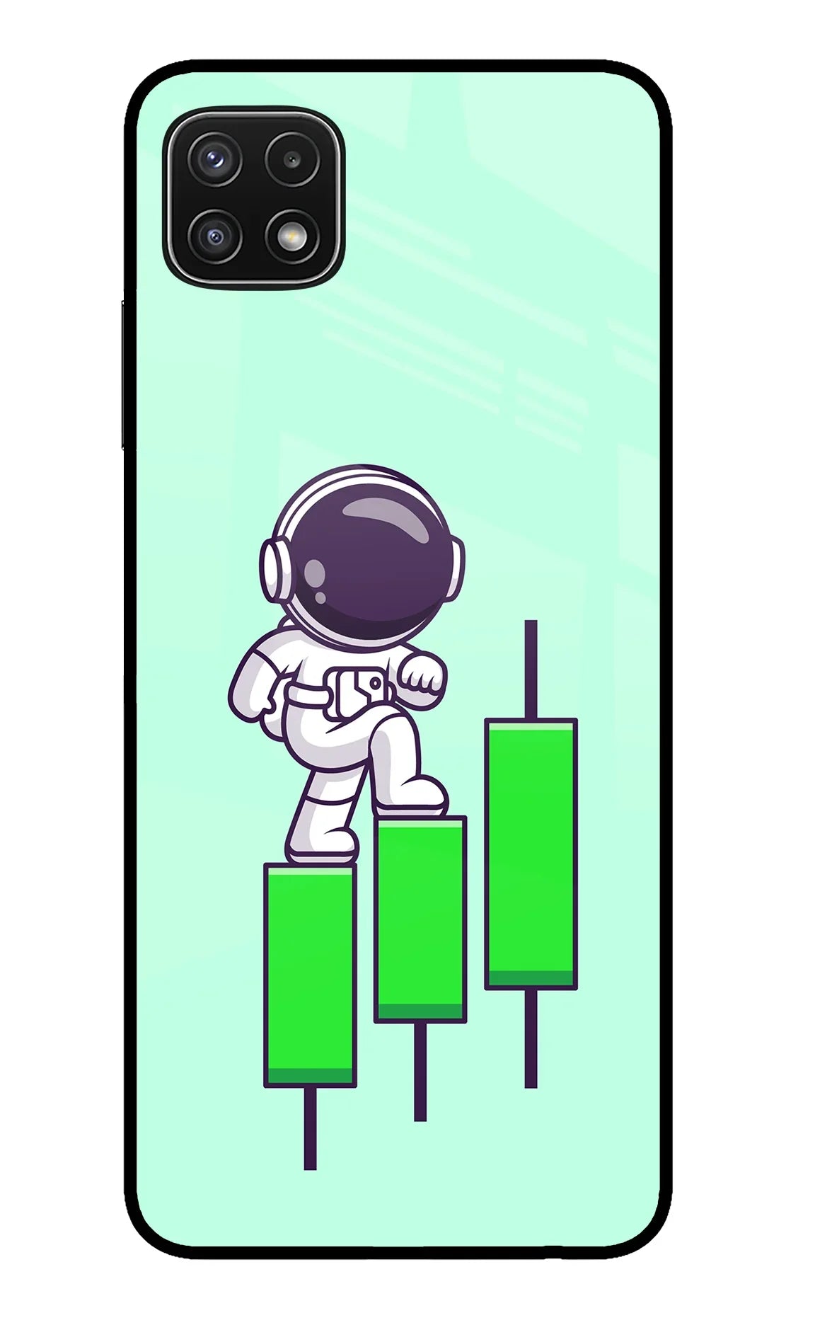 Astronaut Trader Samsung A22 5G Glass Case