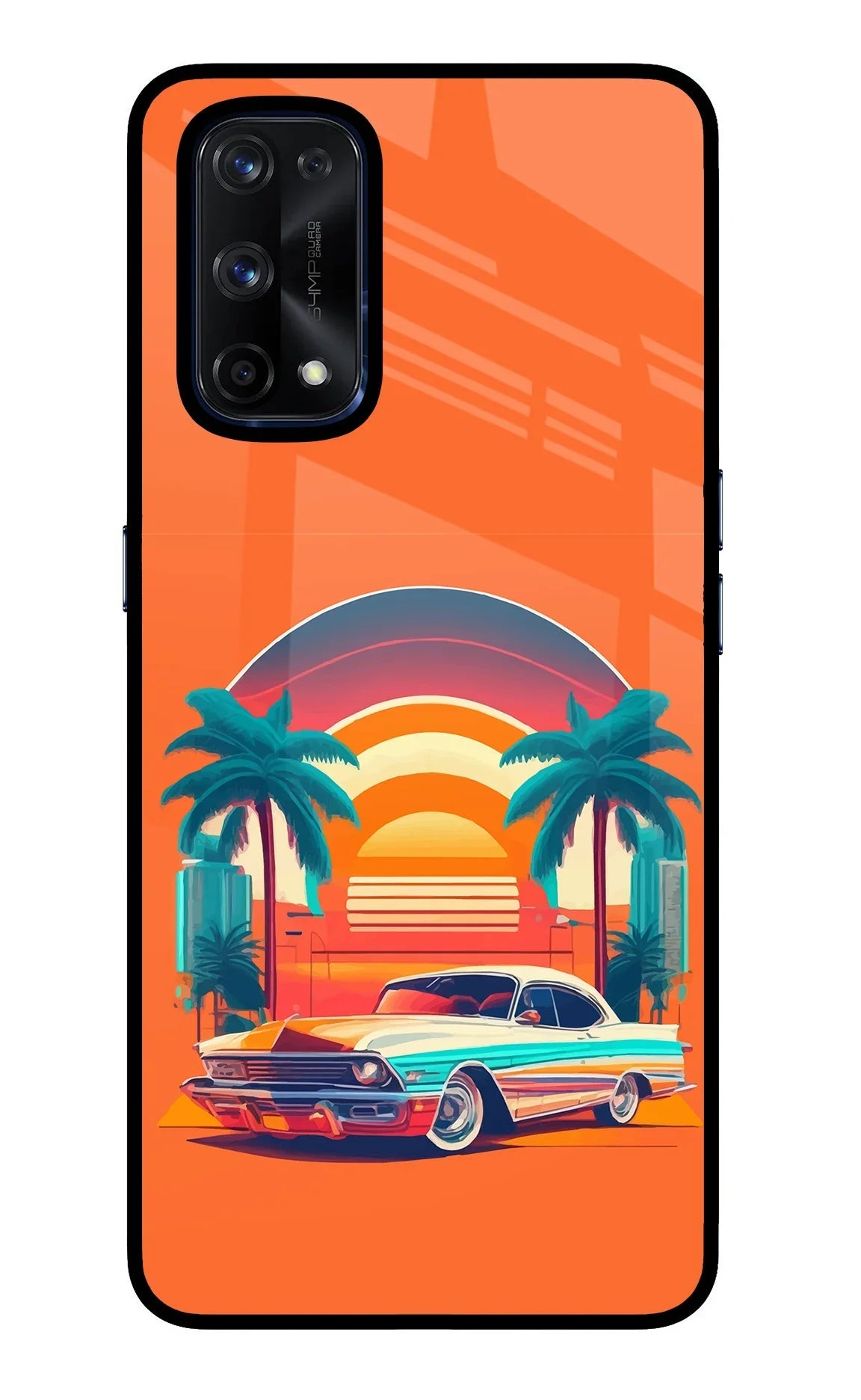 Palm Drive 80s Realme X7 Pro Glass Case