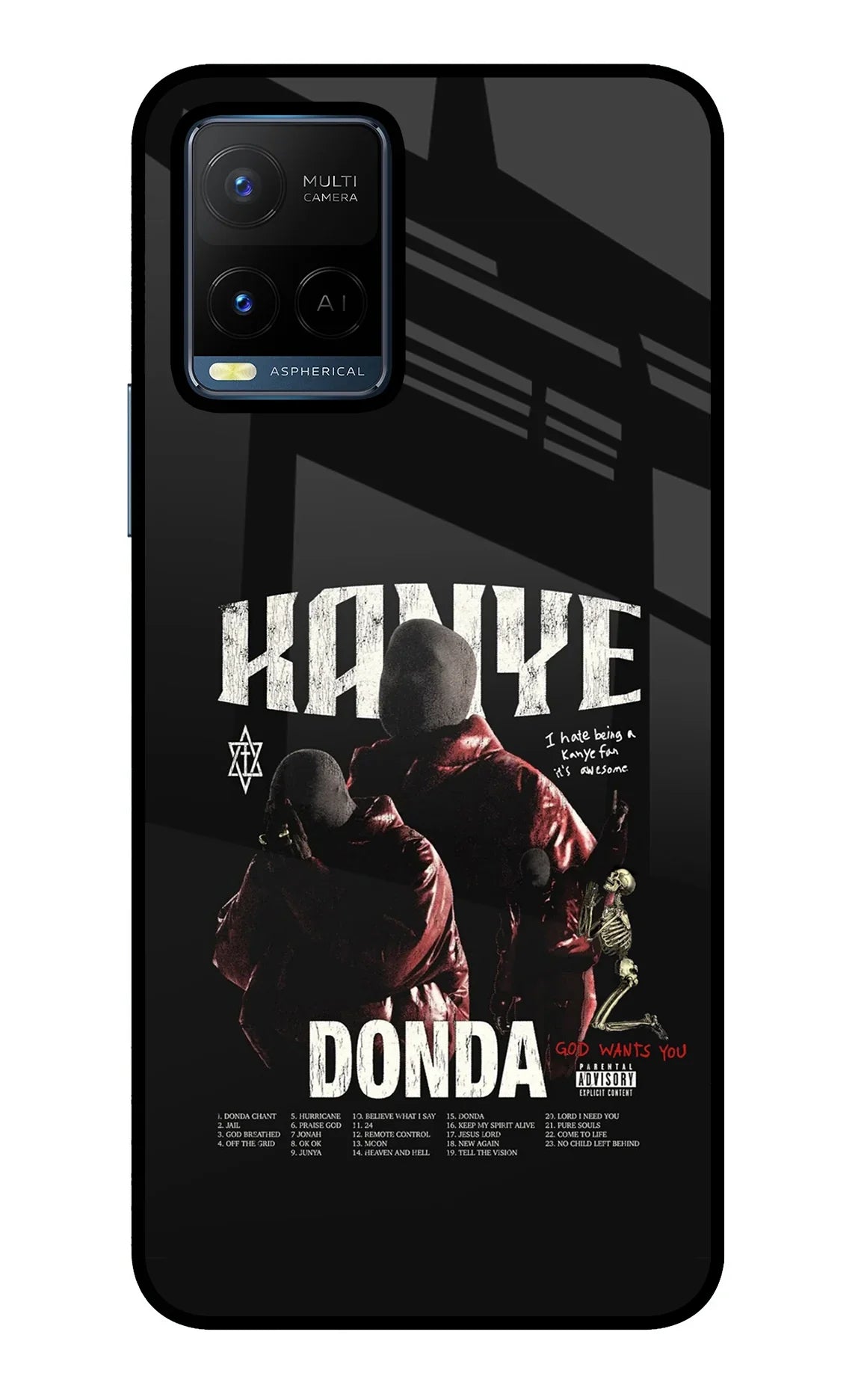 Donda Kanye West Vivo Y21/Y21s/Y33s Glass Case