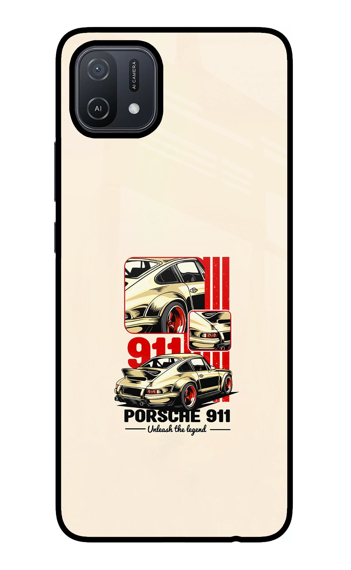 Classic Porsche 911 Oppo A16 Glass Case