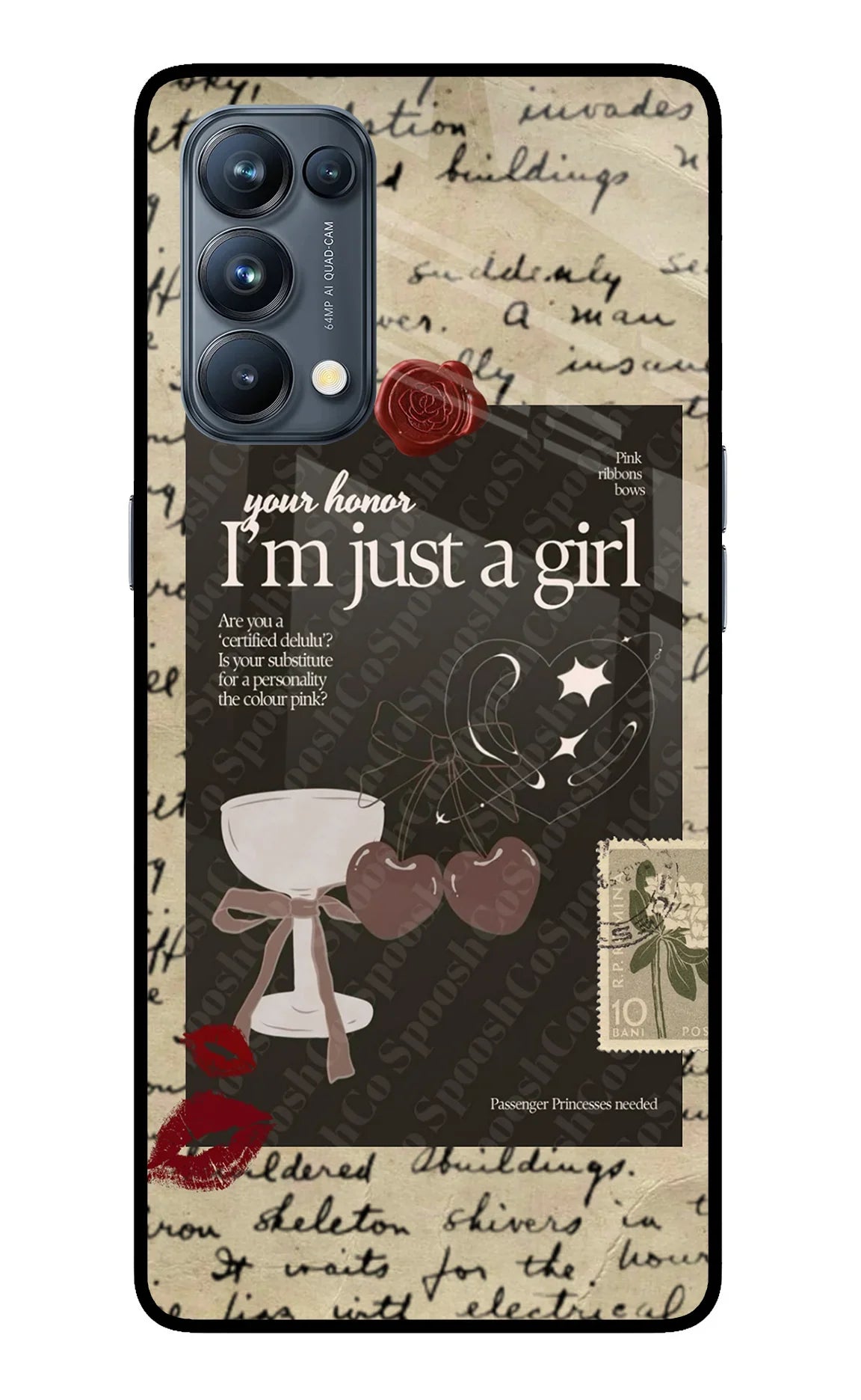I am just a girl Oppo Reno5 Pro 5G Glass Case