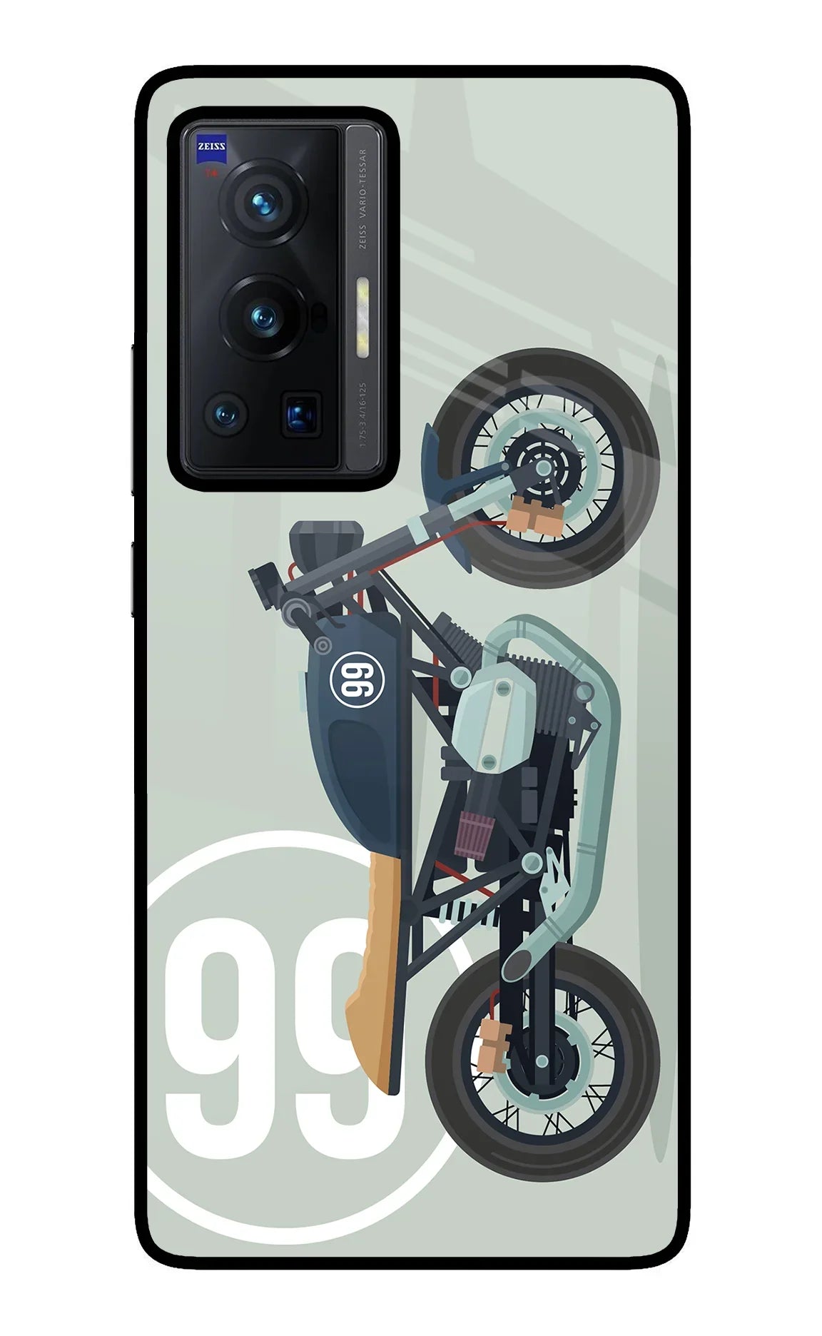 Classic Cafe Racer 99 Vivo X70 Pro Glass Case