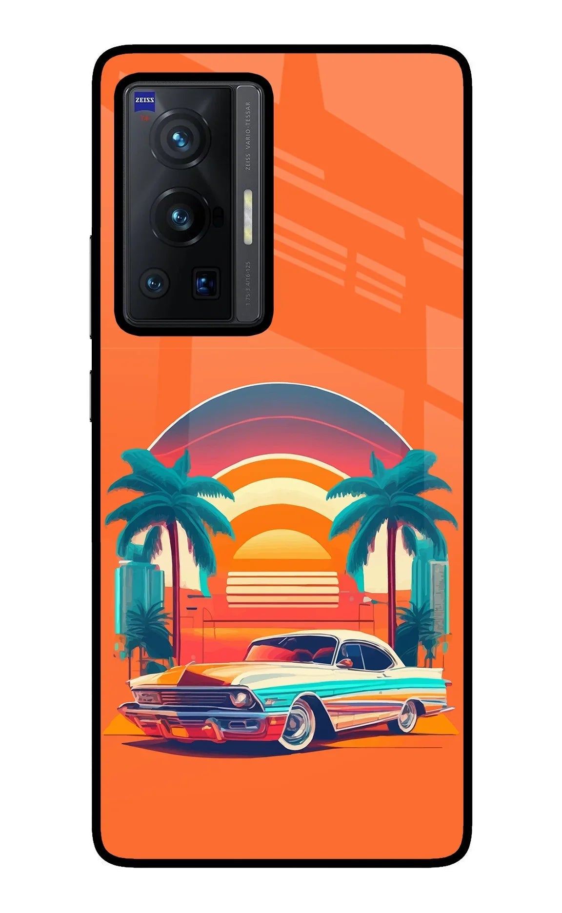 Palm Drive 80s Vivo X70 Pro Glass Case