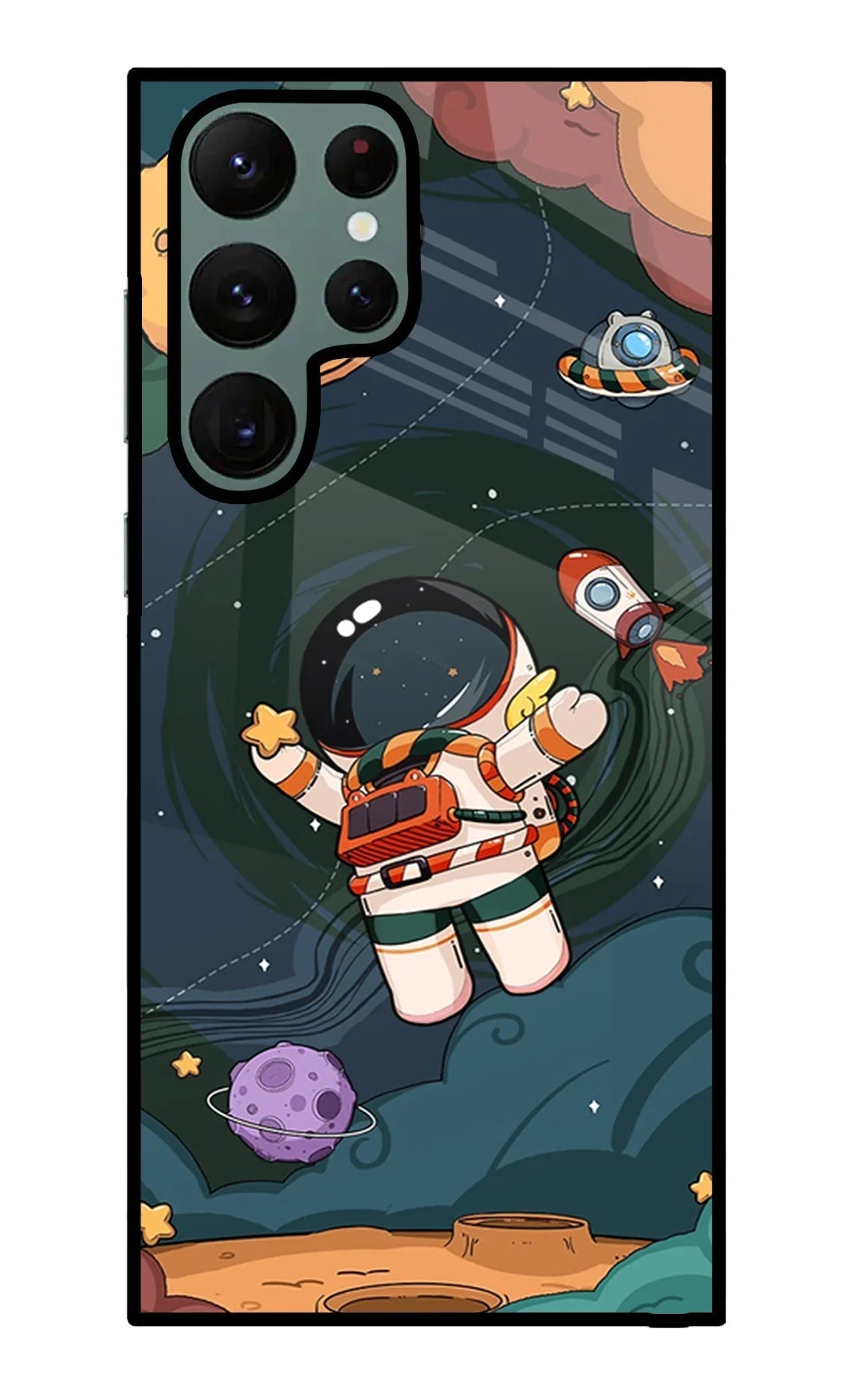 Cartoon Astronaut Samsung S22 Ultra Back Cover