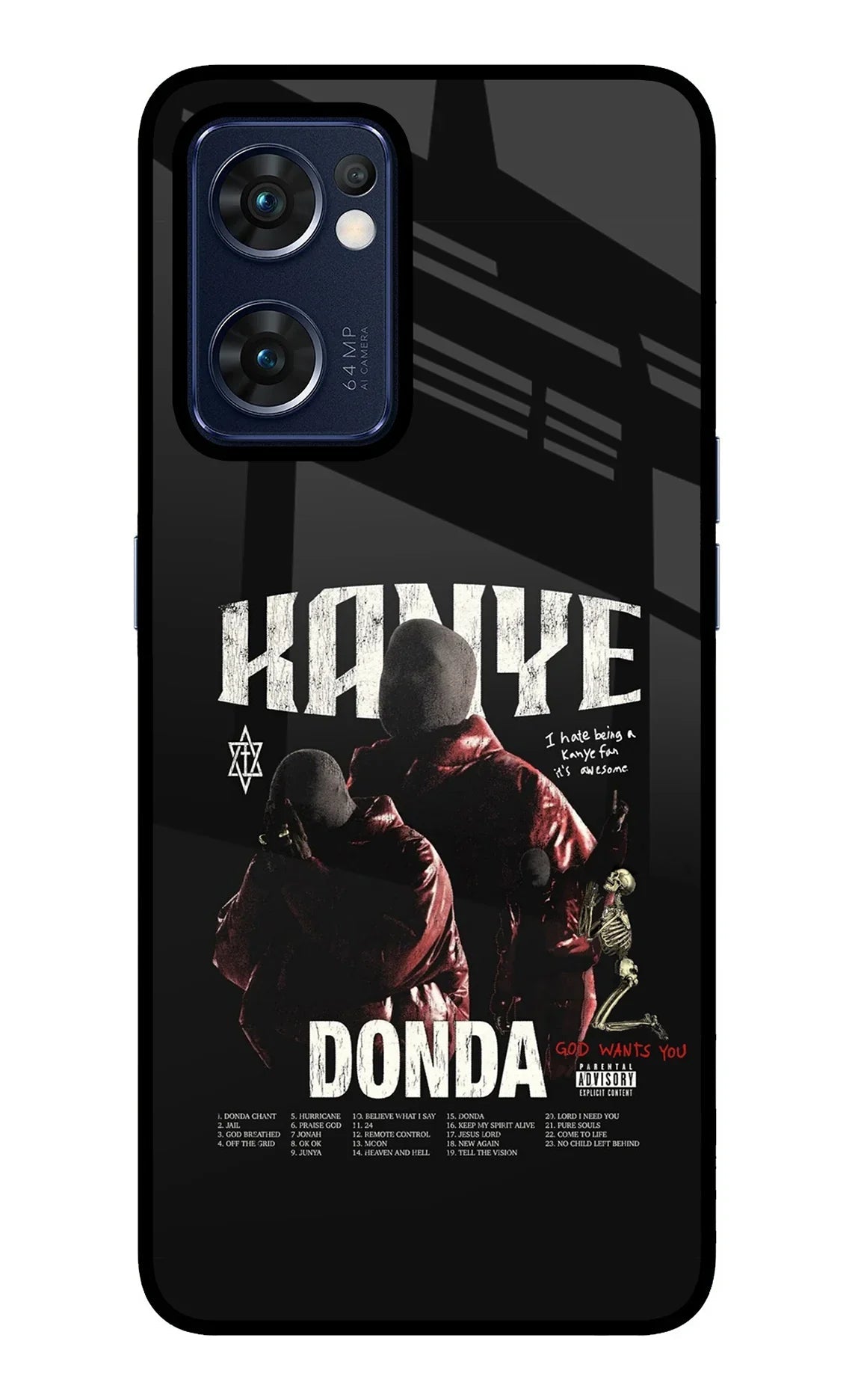 Donda Kanye West Oppo Reno7 5G Glass Case