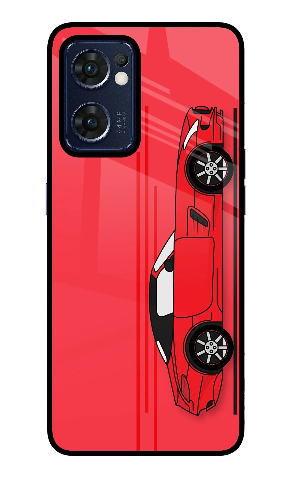 Red Velocity Oppo Reno7 5G Glass Case
