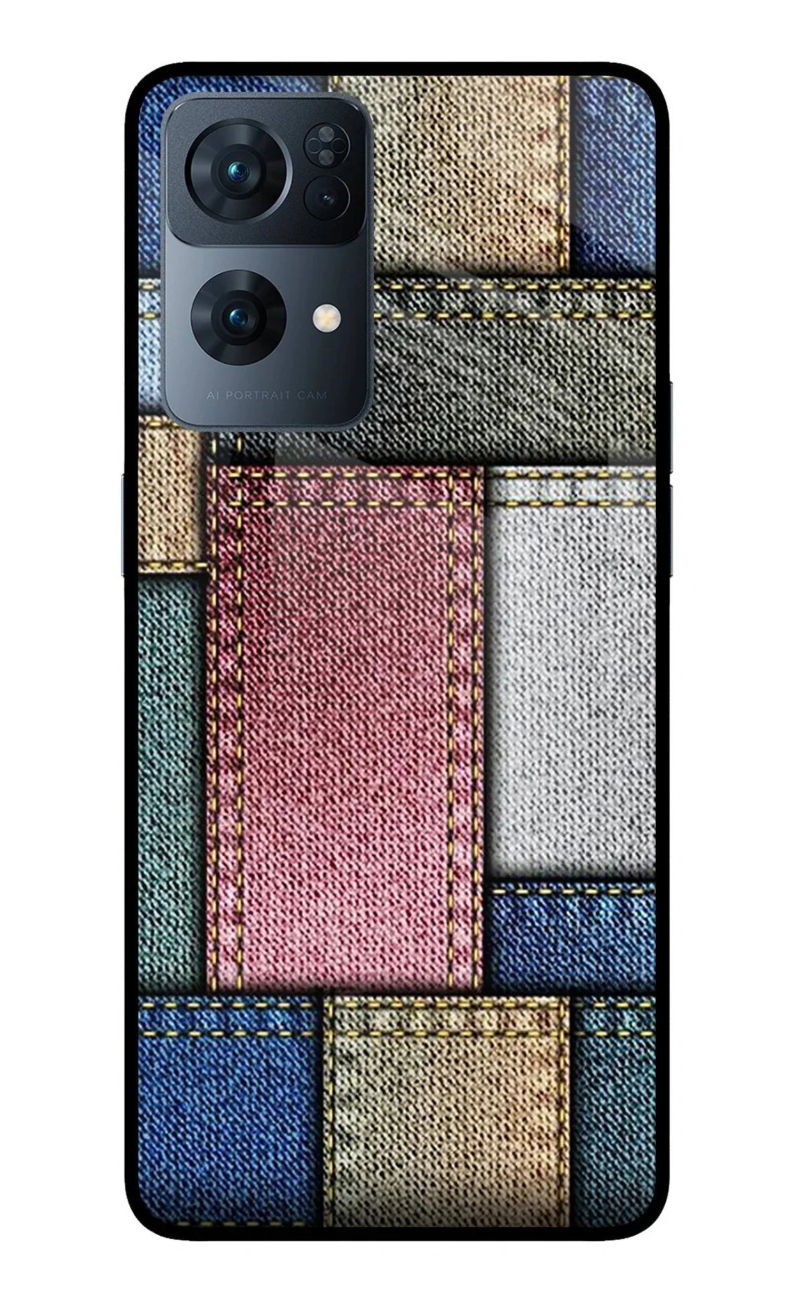 Multicolor Jeans Oppo Reno7 Pro 5G Back Cover