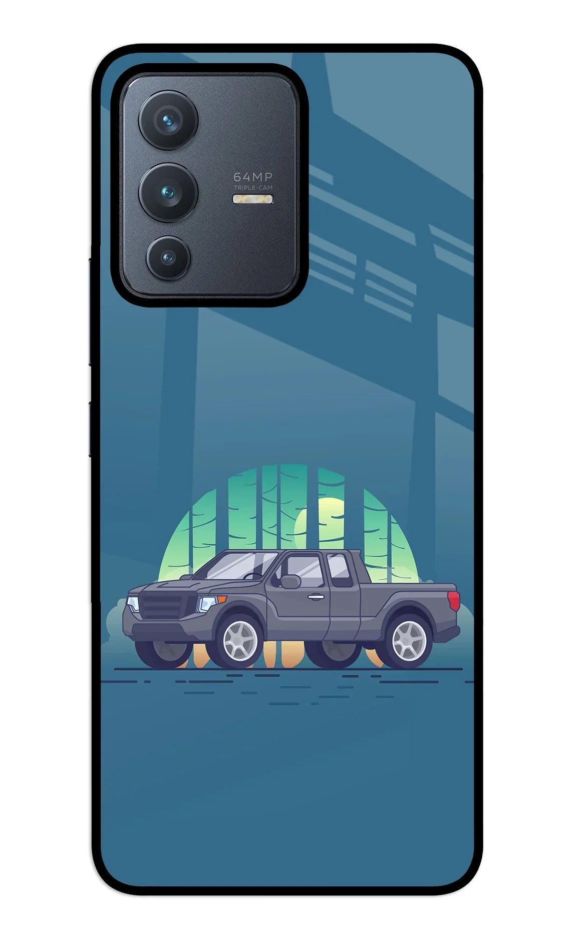 Retro Garage Vibe Vivo V23 5G Glass Case