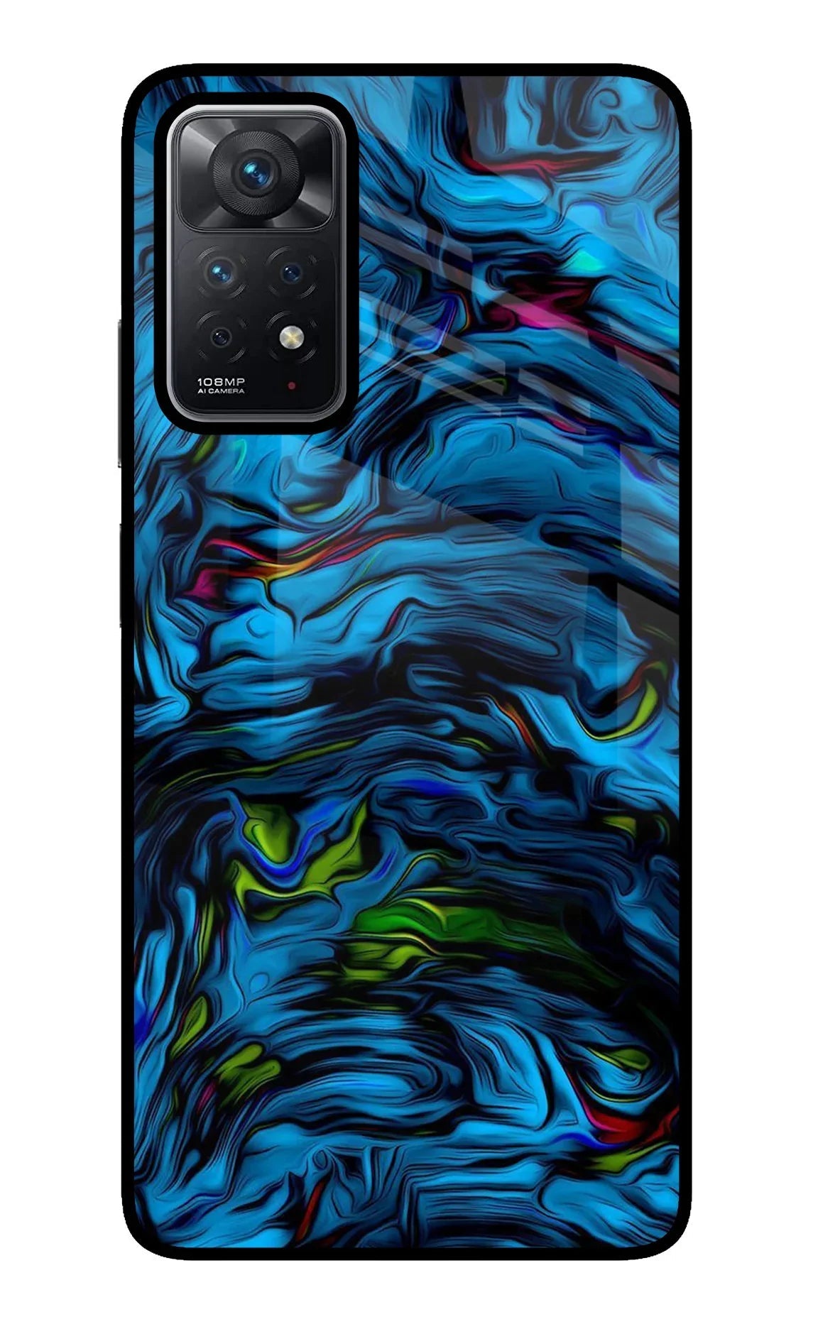 Dark Blue Abstract Redmi Note 11 Pro Glass Case