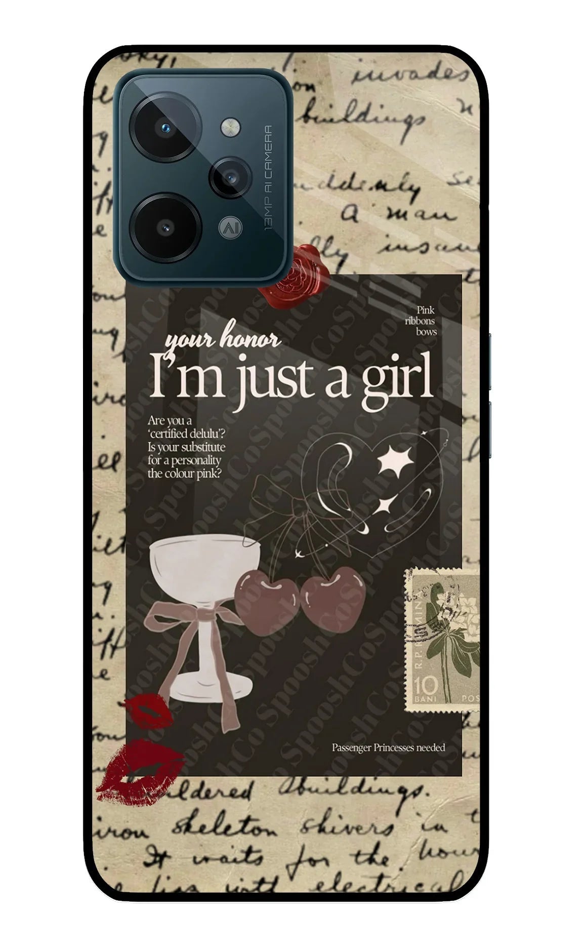 I am just a girl Realme C31 Glass Case