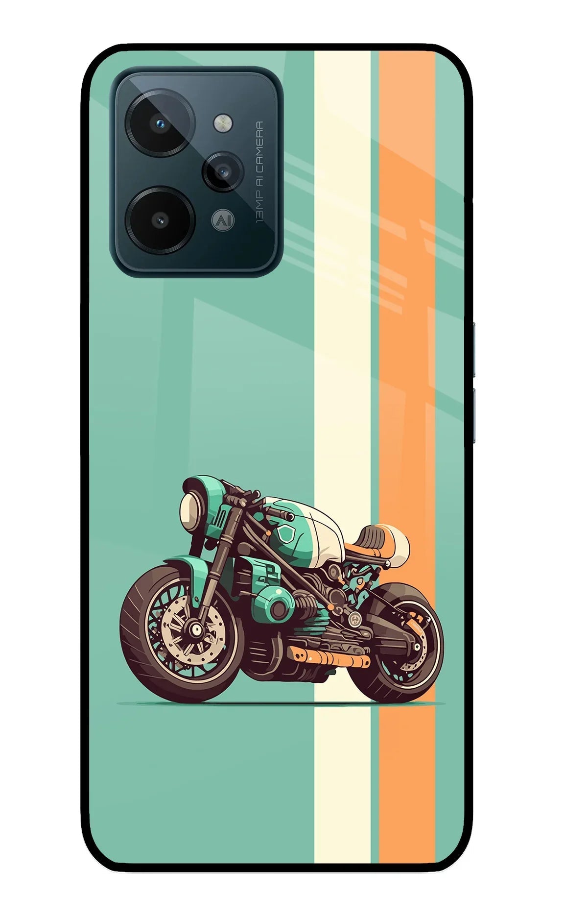 Striped Moto Drift Realme C31 Glass Case