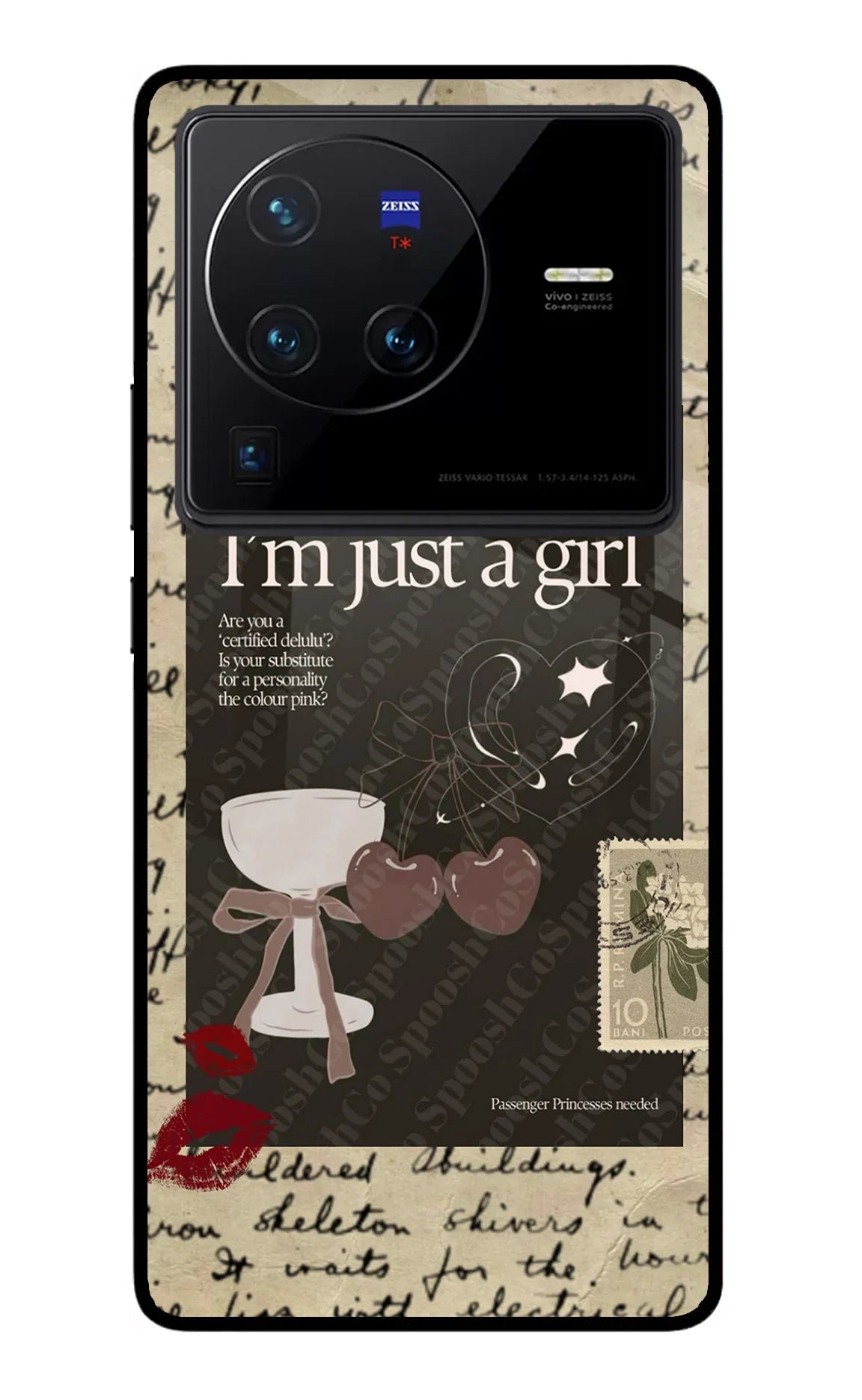 I am just a girl Vivo X80 Pro Glass Case