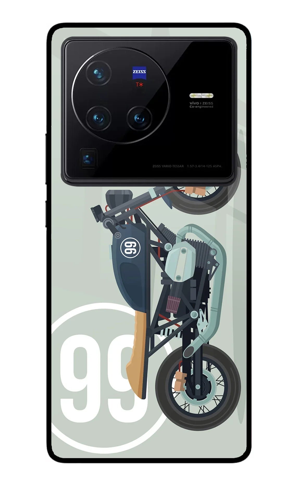 Classic Cafe Racer 99 Vivo X80 Pro Glass Case
