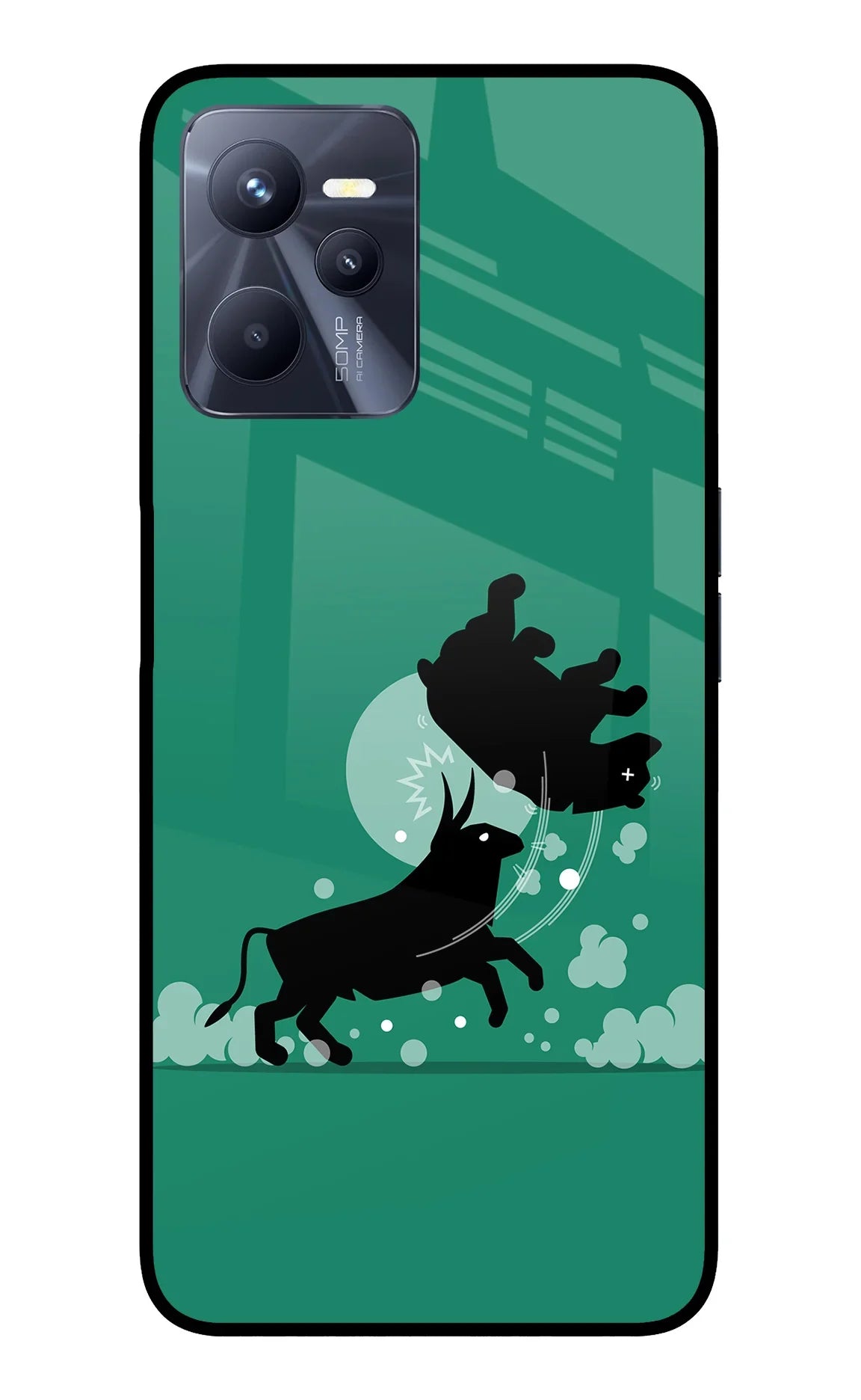 Bull Conqueror Realme C35 Glass Case