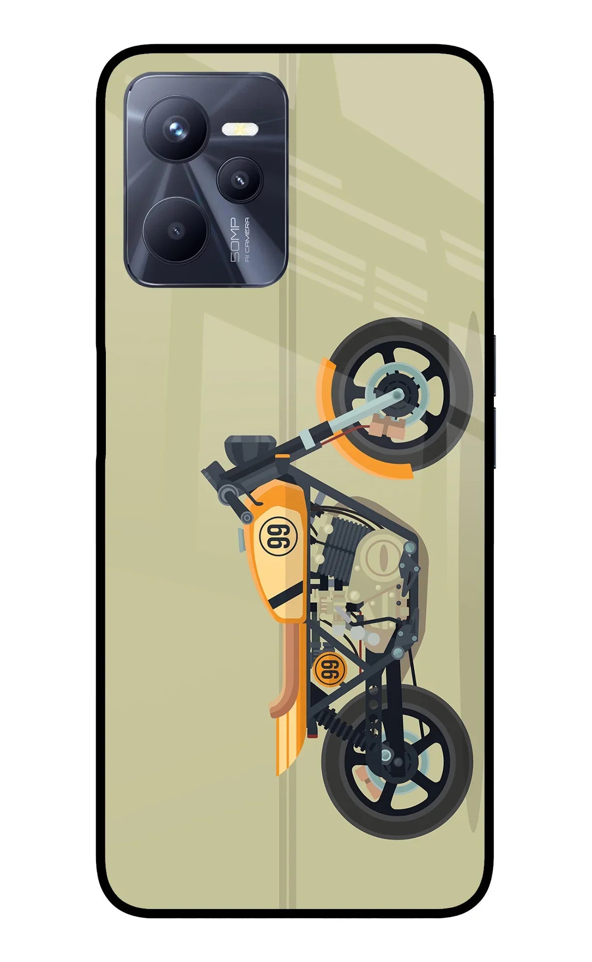 Vertical Speedster Realme C35 Glass Case