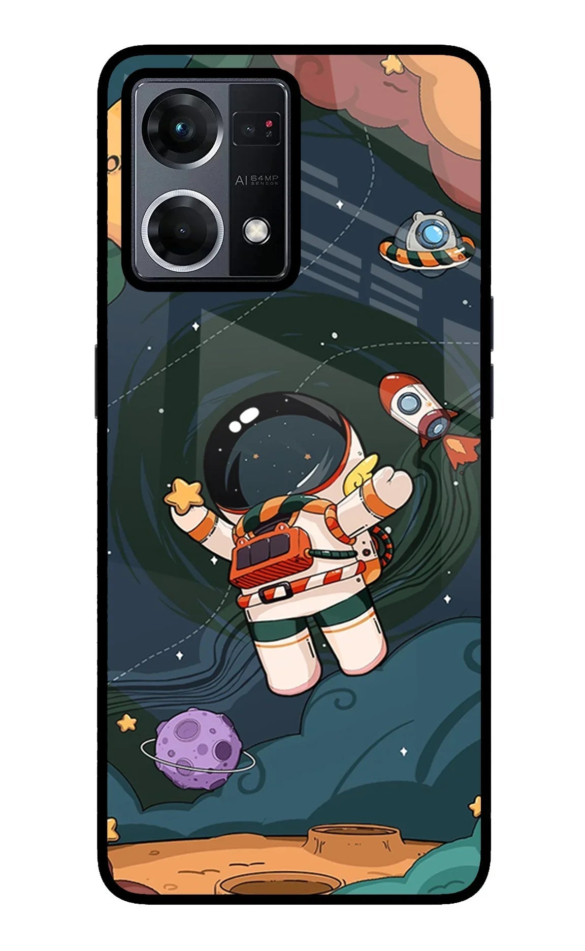 Cartoon Astronaut Oppo F21 Pro 4G Back Cover