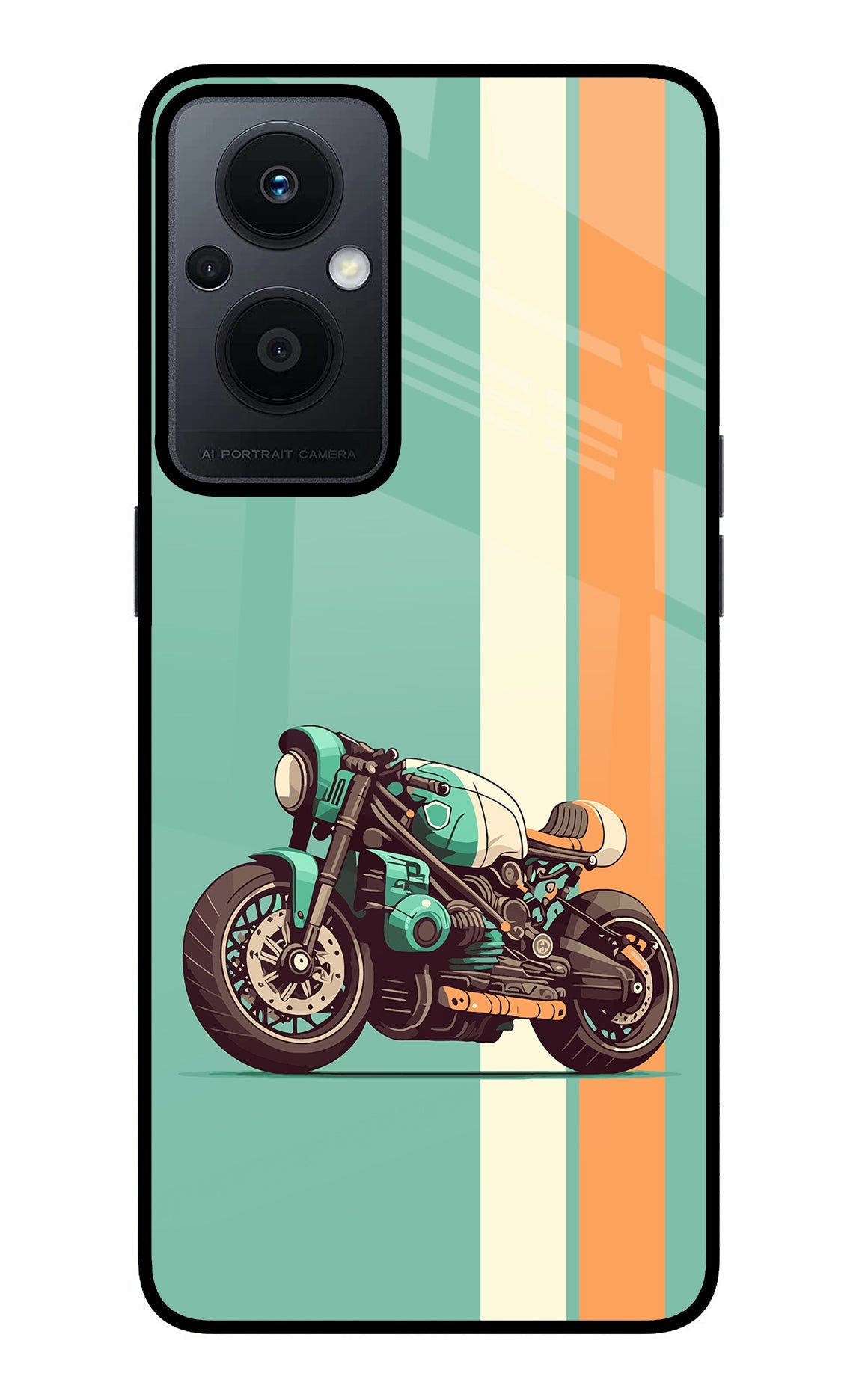 Striped Moto Drift Oppo F21 Pro 5G Glass Case