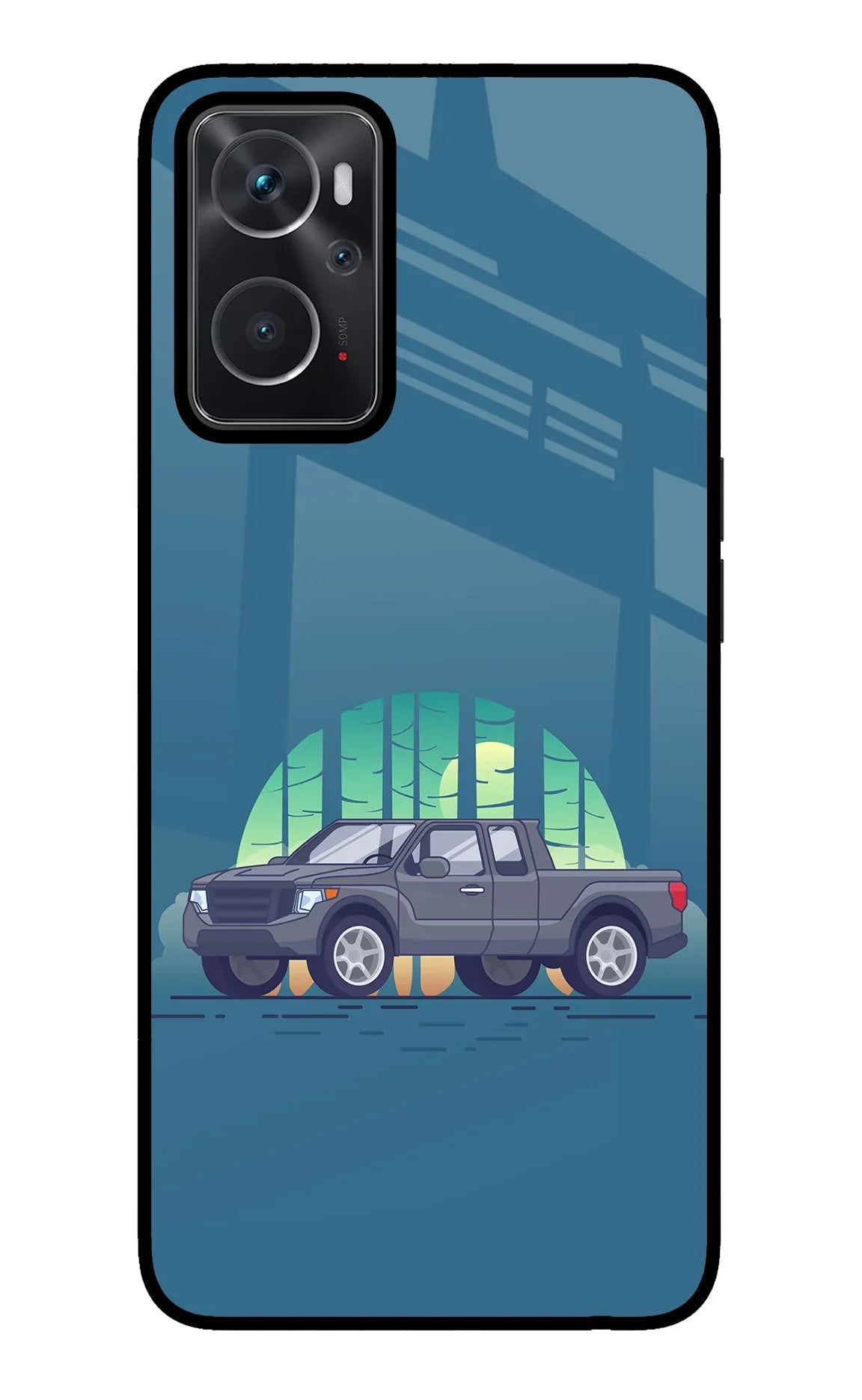 Retro Garage Vibe Oppo K10 4G Glass Case