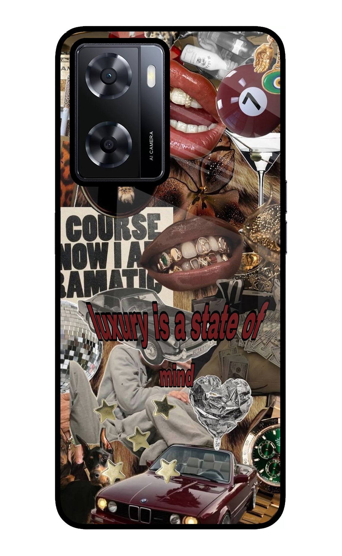 Luxury Oppo A57 2022 Glass Case