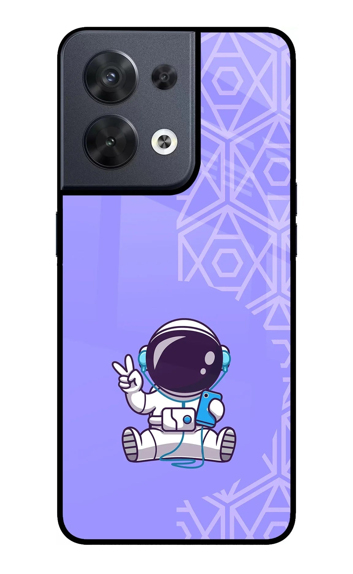 Cute Astronaut Chilling Oppo Reno8 Back Cover